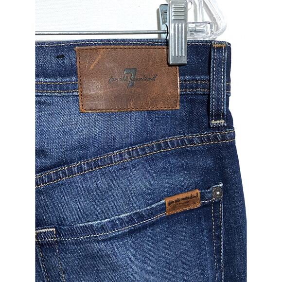 7 Seven For All Mankind Paxtyn Jeans Slim Straight Blue Distressed Ripped Men 31 - Picture 8 of 11